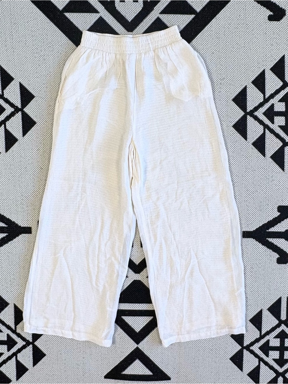 Vintage Johnny Was Biya Rated R Chiffon Wide Leg Pants Ivory Small